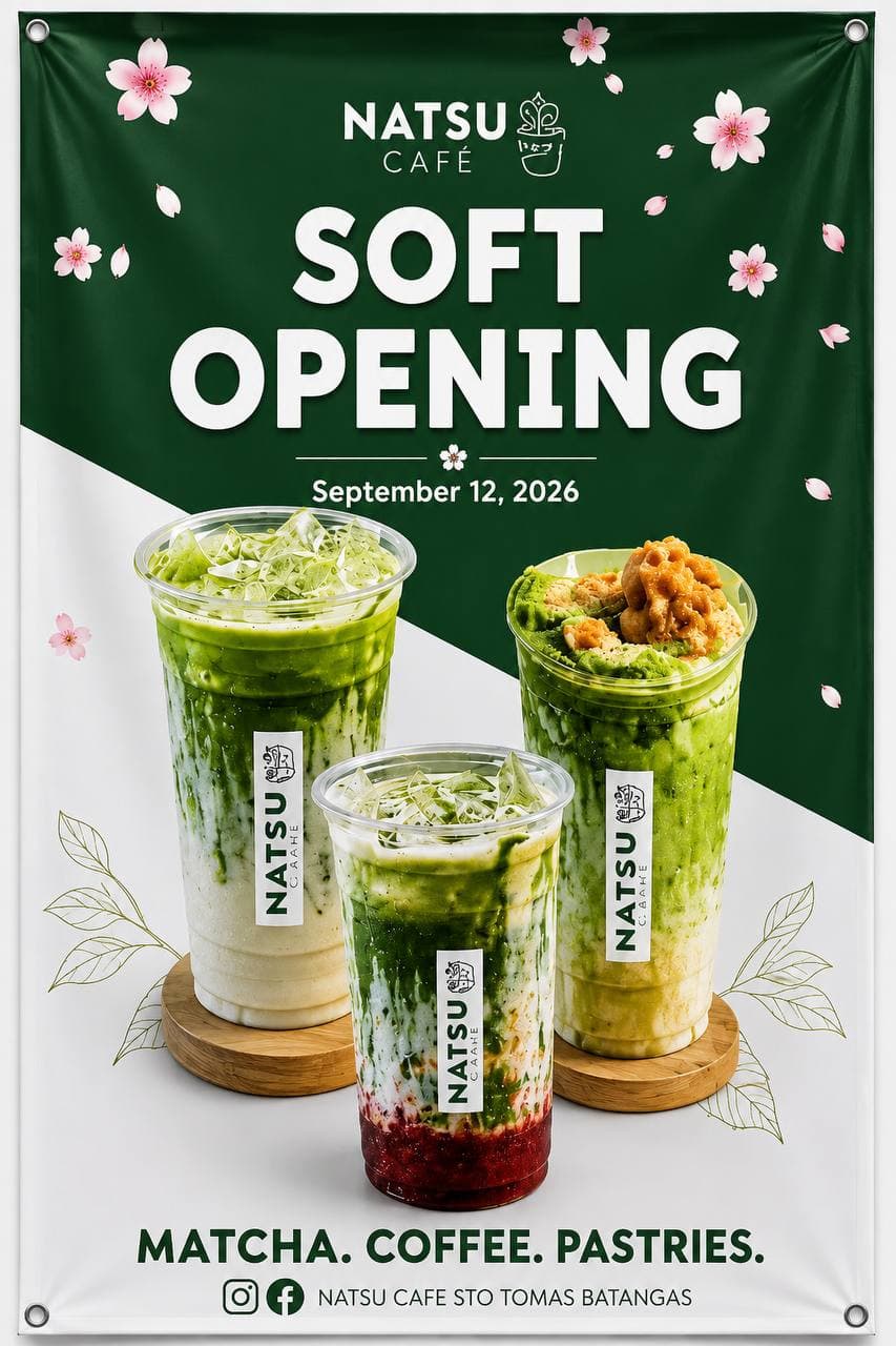 Natsu Café soft opening banner — September 12, 2026